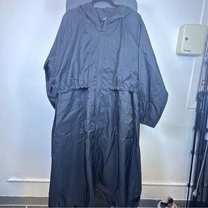 Athleta Black Wind Hooded Jacket‎ Size XL 48” Long